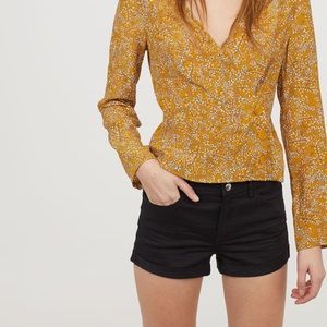 Black denim twill shorts hm anna glover